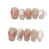 Yihe Unhas Postiças de Fototerapia Feitas à Mão Pura Princesa Sereia Adesivos de Unha para Vestir Atacado Produtos Acabados Adesivos de Unha Reutilizáveis