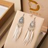 Aretes de Margarita con Borla de Cuentas de Arroz de Colores Pluma Estilo Bohemio de Corte para Mujer Pendientes Transfronterizos Joyería Europea y Americana