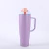 Taza de Coche Transfronteriza de 40 oz con Asa, Taza Aislada al Vacío de Doble Capa de Acero Inoxidable 304, Taza de Hielo para Mantener Frío Montada en el Coche