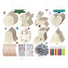 Navidad transfronteriza diy pintura de chip de madera traje de navidad enanos decoración de madera manualidades navideñas colgante