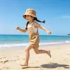 Chapéus de Pescador Infantis para Meninos e Meninas, Chapéus Bucket com Proteção Solar para Primavera e Verão, Chapéus de Sol Versáteis com Proteção Solar para Bebês ao Ar Livre, Praia e Parque