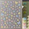 Pegatinas de Uñas Florales de Gel de Colores 5D en Relieve Tridimensional Versátiles Frescas Flor de Cinco Pétalos Pegatinas de Uñas Estilo SL