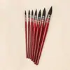 Fabricante Direto Conjunto de Pincéis para Aquarela Cabelo de Esquilo Gordura Vermelha Cabeça Redonda Giz d'Água Pincel Profissional para Aquarela Logo Personalizado