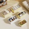Caja de almacenamiento plegable color crema para dormitorio doméstico con tapa, caja de almacenamiento para mudanzas, caja de almacenamiento y organización.