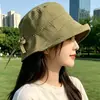 Sombrero de Pescador Delgado Transpirable de Verano para Mujer, Sombrero de Cubo Versátil Casual a Cuadros Estilo Japonés con Ala Ancha, Hace que la Cara Parezca Más Pequeña, Sombrero de Protección Solar