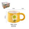 Taza en relieve pintada a mano taza de cerámica para el hogar taza para beber con corazón de niña linda taza de café taza para el té de la tarde