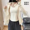 Chamarra de Yoga Otoño Invierno Polar Delgado Cálido Cuello Alto Cremallera Superior Adelgazante Muestra Delgadez Ropa para Correr Fitness Agujero para Pulgar Manga Larga
