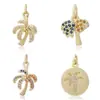 Nuevos Accesorios de Joyería para Mujer Cobre Microincrustación Circonia de Color Pendientes Collar Colgante DIY Accesorios Versátiles