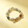 Atraer Riqueza y Buena SuerteZorro de Nueve Colas Porcelana Rosa Oro de Cinco Colores Lámina de Oro Anillo de Oro Pulsera de Cristal Vidrio Atraer Romance Pulsera de Mano Joyería de Mano