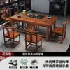 Nueva Mesa de Té para Balcón Estilo Chino, Juego de Mesa y Sillas de Madera Maciza, Mesa para Preparar Té para Apartamentos Pequeños, Mesa de Té Kung Fu para Uso Doméstico, Juego Completo