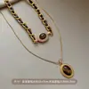 Collar Vintage de Ojo de Tigre de Doble Capa Más Vendido, Accesorio de Segunda Mano Versátil y Elegante, Cadena para Suéter de Gama Alta Tendencia de Venta al por Mayor