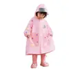 Impermeable infantil, engrosado para estudiantes de primaria, con capucha y estampado de dibujos animados, adecuado para viajes al aire libre y para proteger de la lluvia intensa