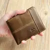 Nueva Cartera de Cuero para Hombre Multi Tarjetas Cartera Retro Capa Cepillada Antirrobo Piel de Vaca Cartera para Monedas de Hombre Venta al por Mayor