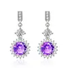 Pendientes, tachuelas y colgantes de oreja de girasol, novedosos y elegantes. Aretes de flor con circonita microincrustada de las transmisiones en vivo de Kuaishou y Douyin