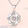 Estilo Coreano Venta Caliente Colgante Inteligente de Copo de Nieve Collar de Plata 925 Chapada Cadena Simple para Clavícula para Mujer Colgante Inteligente en Forma de Corazón para Mujer
