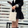 Nuevo bolso de mano Cartero de dos capas de cuero de color liso, tejido a mano, moderno, sencillo, combinable, para hombro y bandolera.