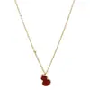 Nuevo Collar de Acero de Titanio para Mujer, Collar de Calabaza Roja, Moderno y Versátil, Estilo de Lujo Ligero, Colgante de Nicho, Cadena para Clavícula, Artículo Más Vendido