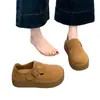 Zapatos Birkenstock de cuero suave, de suela gruesa y cobertura total para mujer, nuevo modelo otoño 2026, mocasines slip-on que aumentan la altura con suelas suaves