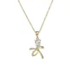 Corrente Elegante para Clavícula Banhada a Ouro Real com Zircônia Micro-incrustada Design de Nicho Feminino Colar de Laço Exquisito Simples Gargantilha