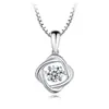 Collar de 1 quilate para mujer cadena de clavícula completamente de diamante suministro en vivo fabricantes lote diamante flash cabello seis garras cuadrado diamante circonita collar