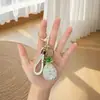 Llavero de Arcilla para Atraer la Fortuna Creativo con Incrustaciones de Diamantes Llavero de Coche Colgante para Bolso de Mujer Anillo de Llavero de Metal Llavero de Piña