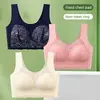 Ropa Interior Transfronteriza de Talla Grande Sin Aros Push-Up de Encaje Estilo Chaleco Sin Costuras para Mujer Bra de Talla Grande de Comercio Exterior Europeo y Americano