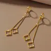 Pendientes de Borla Larga para Mujer de Lujo Accesible con Chapado en Oro de 24 Quilates de Latón, Transfronterizos, Boutique, Populares en Xiaohongshu, Que No Se Desvanecen por Mucho Tiempo