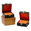 Caja de Joyería de Oro de Alta Gama, Anillo Pintado, Colgante, Pulsera, Caja de Tres Oros para Boda, Caja de Almacenamiento, Caja de Embalaje con Tapa abatible