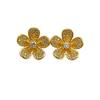 Pendientes de Lujo Ligero y de Gama Alta Estilo Chanel, Clavos de Pétalos Chapados en Oro Real, Exquisitos Pendientes de Moda Estilo Ins con un Toque de Alta Gama