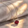 Colar de Prata S925 com Pingente de Pedra Preciosa Vermelho Sangue de Pombo, Corrente Cravejada de Diamantes, Item de Luxo de Alta Qualidade Mais Vendido, Versátil para Mulheres, Em Estoque Atacado
