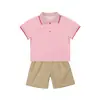 Uniformes de Jardim de Infância, Uniformes de Verão, Uniformes de Escola Primária, Uniformes de Algodão para Sala de Aula de Primavera e Outono, Conjunto Esportivo de Três Peças de Manga Curta, Uniformes Infantis de Outono e Inverno