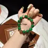 Verão Clareamento Seco Verde Redondo Contas Cubo de Açúcar Pulseira Retrô Novo Estilo Chinês Medieval Moda Temperamento Simples Mulheres