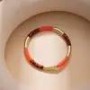 Pulseira de Bambu Personalizada com Estampa de Leopardo, Moda Europeia e Americana, Estilo Metálico de Alta Qualidade, Pulseira Fashion e Versátil, Joia de Mão Requintada Retrô