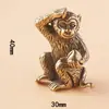 Latón Puro Sólido Mono Melocotón Adornos Pequeños Zodiaco Chino Lindo Mono Pequeño Shoutao Manijas de Cobre Bronce Antiguo Bronce Tallado Artículos de Bronce