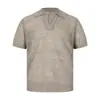 Camiseta de Malla Transpirable de Manga Corta para Hombre Taeleplus Estilo Retro Old Money de Alta Gama Falsa de Dos Piezas con Cuello Veraniego Ts31