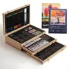 Venta Caliente Set de Pinceles para Pintura Artística Infantil, Crayones, Pintura al Óleo, Set de Pinceles para Niños Pequeños, Caja de Regalo de Lápices de Colores de Madera de Doble Capa