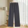 Calça pantalona feminina de alta qualidade para meia-idade, estilo primavera e outono, solta e com bom caimento, calça mom levemente larga, calça de outono e inverno com forro de fleece e espessada