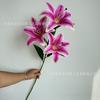 Nova flor artificial 3 grande Lily 3D fita de impressão Lily casamento salão de casamento decoração suave comércio exterior