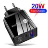 Carregador de celular PD 20W com luz adequado para Apple iphone13 Adaptador de carregador tipo-c padrão europeu, americano e britânico