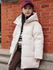 Chaqueta de plumón para niñas, estilo coreano, de longitud media, color blanco, 2024