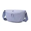 Bolsa de sela feminina transfronteiriça, bolsa transversal leve e estilosa, bolsa casual tipo bolinho para o dia a dia, bolsa de ombro sob o braço em tecido de nylon de cor sólida
