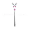 Aleación de titanio F136 circonita mariposa cilíndrico gota de agua colgante perno de cartílago piercing de titanio G23 joyería de piercing de titanio perno de oreja con rosca interna