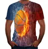 Camiseta transfronteiriça de verão 2024 camiseta masculina de manga curta com impressão digital 3D top