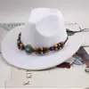 Sombrero fedora de lana, sombrero de vaquero, estilo étnico para hombres y mujeres, sombrero de sol de estilo europeo y americano para parejas para primavera y verano, sombrero de jazz
