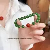 Miçanga Verde Jade Malaio Temperamento Fashion Branqueador Versátil Pulseira Retrô Novo Chinês Simples Temperamento Mulher