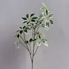Planta Artificial Ramo Único Folha Sete Estrelas Folha da Fortuna Casamento Folha com Borda Branca Planta de Decoração para Casa Folha de Planta Hotel Influenciador