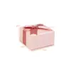 Caixa de joias rosa fofa com base de laço, joias, colar, brincos, anéis, caixa de armazenamento, presente de feriado