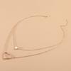 Joyería Europea y Americana, Estilo Moderno y Simple, Collar Apilado de Corazón Grande, Collar de Clavícula con Colgante de Cadena de Múltiples Capas para Mujer