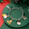 Pulseras Navideñas Transfronterizas, Cascabeles, Adornos de Mano de Perlas, Colgantes de Copo de Nieve y Ciervo, Accesorios Festivos Navideños, Pulseras de Navidad