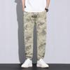 [Roupa Masculina Seiko] Calça Esportiva de Verão Masculina Renda na Perna Cadarço Simples Versátil Moda Camuflada Casual para Meninos
